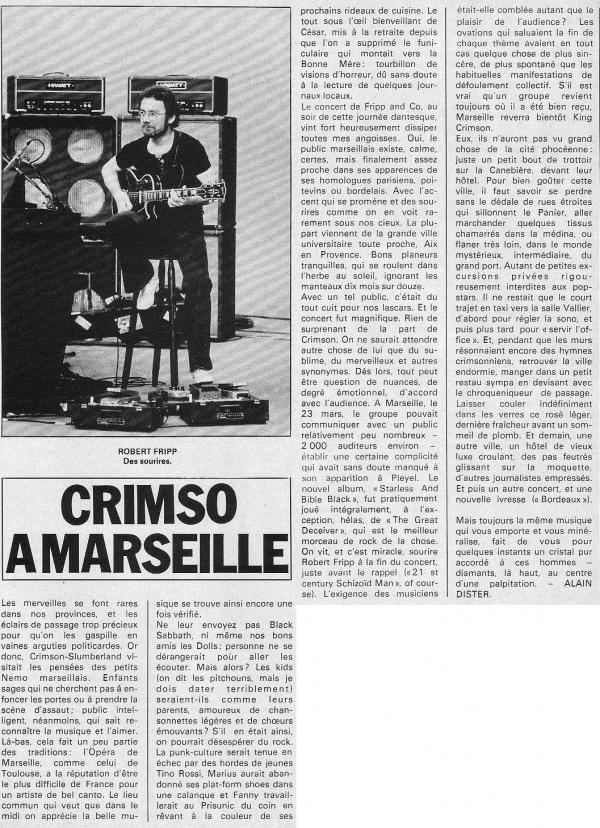 Scan de l'article Crimso à Marseille