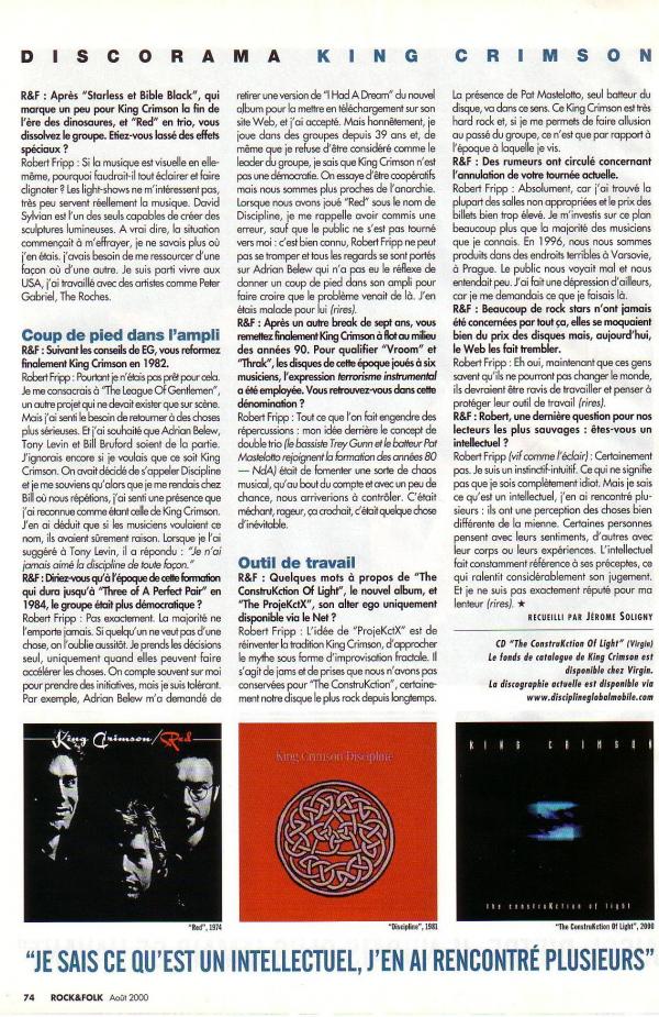 Scan du Discorama de King Crimson (page 3)
