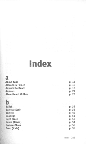 Index de Pink Floyd, une épopée cosmique